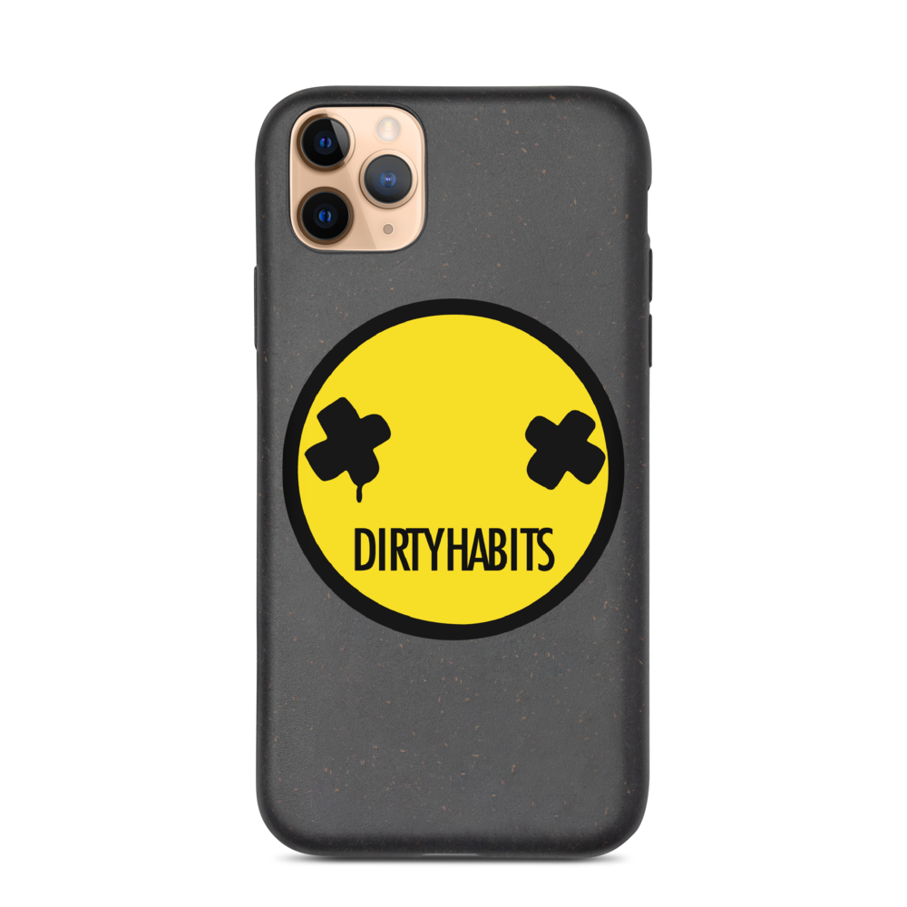 Yellow Smiley Biodegradable Phone Case - Dirty Habits