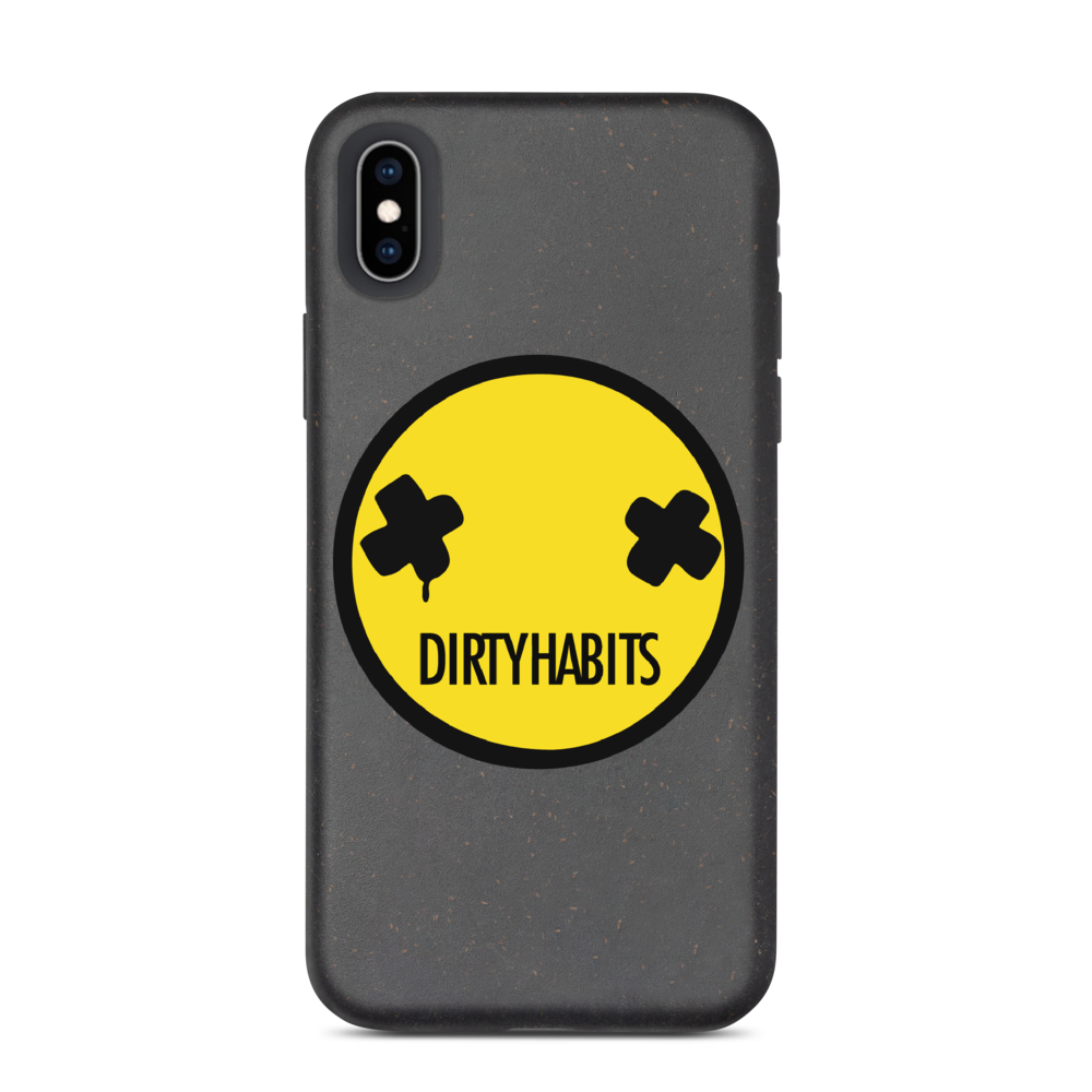 Yellow Smiley Biodegradable Phone Case - Dirty Habits