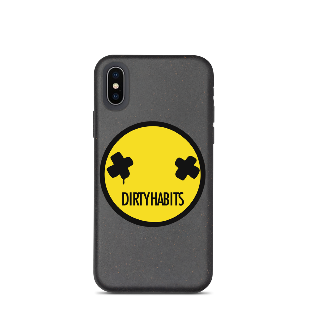 Yellow Smiley Biodegradable Phone Case - Dirty Habits