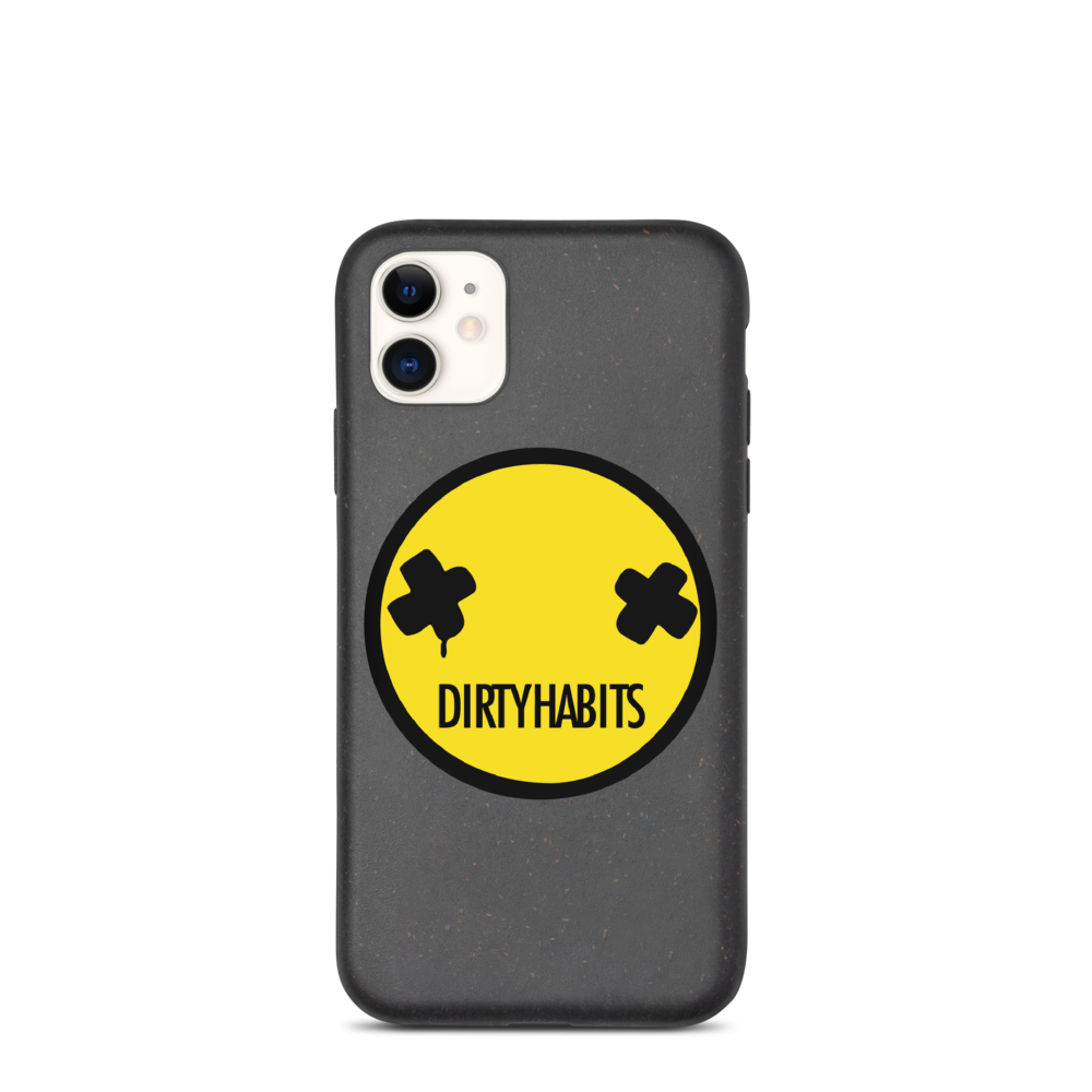 Yellow Smiley Biodegradable Phone Case - Dirty Habits