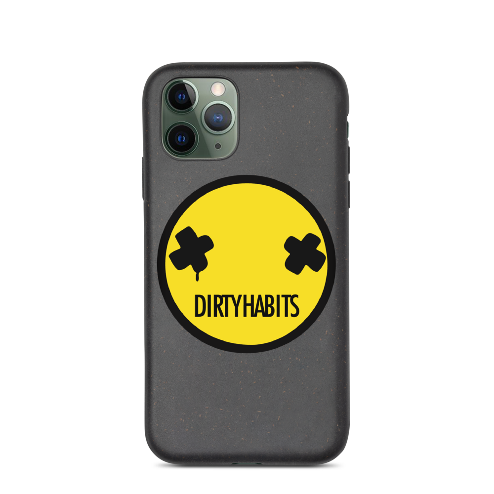 Yellow Smiley Biodegradable Phone Case - Dirty Habits